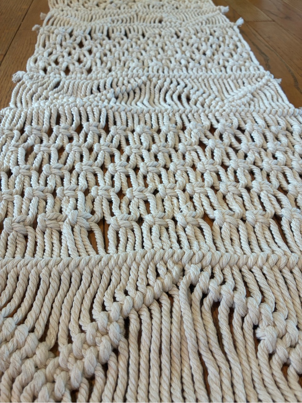 Handmade Macrame Table Runner in Cream
